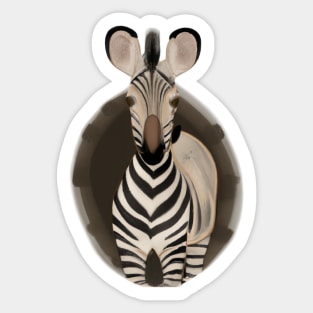 Cute Mountain Zebra Drawing Sticker